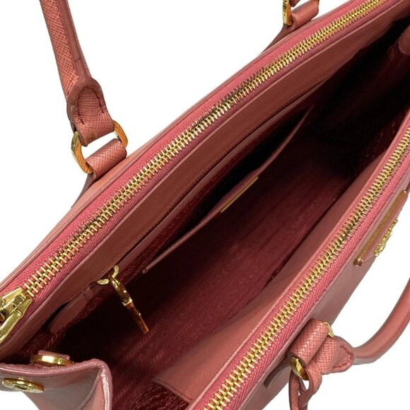 Auth PRADA Galleria Bag Pink Saffiano Leather Tote Bag - Picture 10 of 16